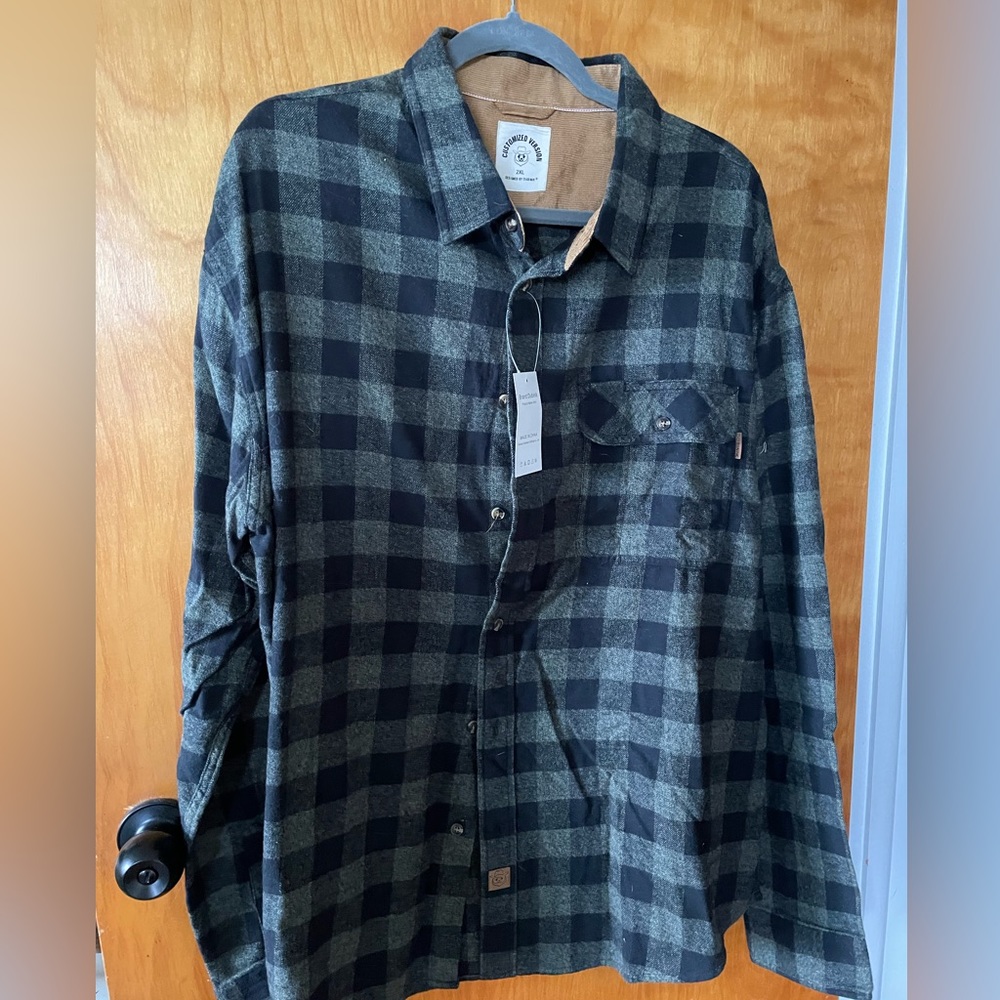 Green & Black Flannel Shirt  (NWT)